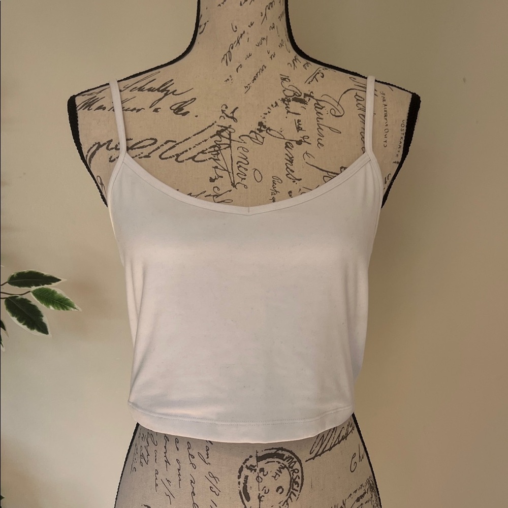 White Cropped Tank Top